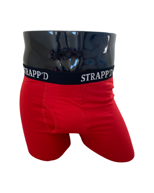 Strapp'd Underwear - Unisex Boxer Brief in Lava Red/Black – Strapp'd  Industries